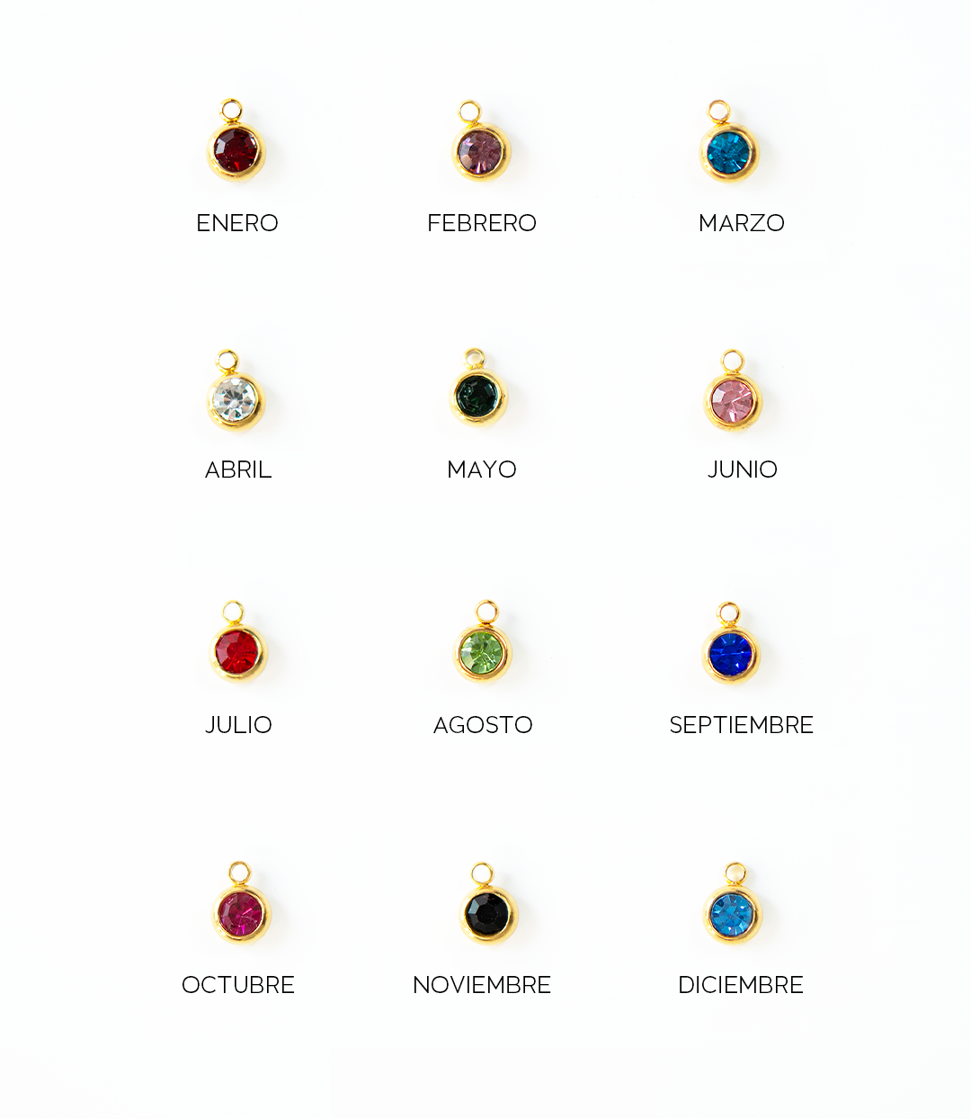 Charm del mes dorados