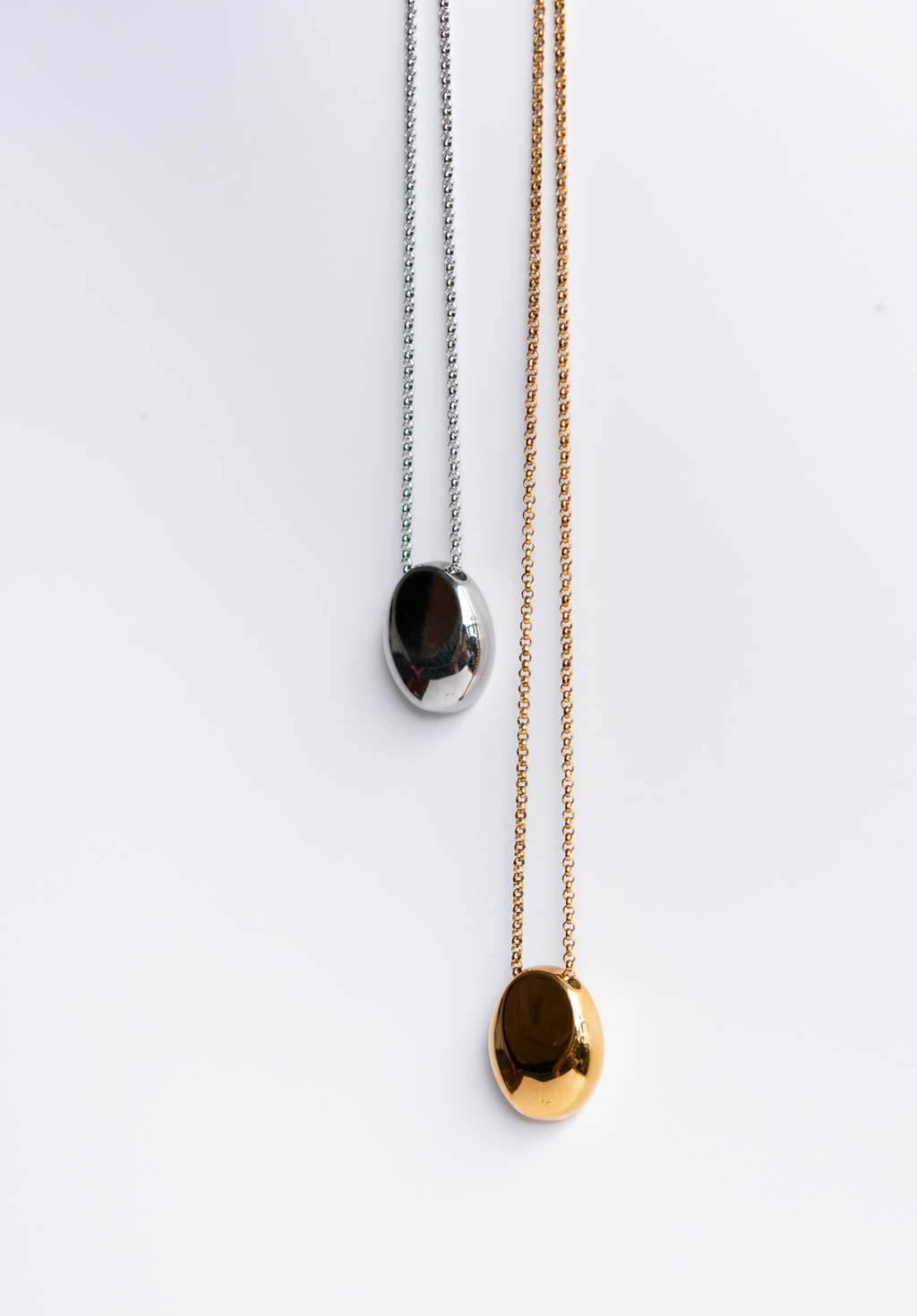 Golden Pebble Long Necklace