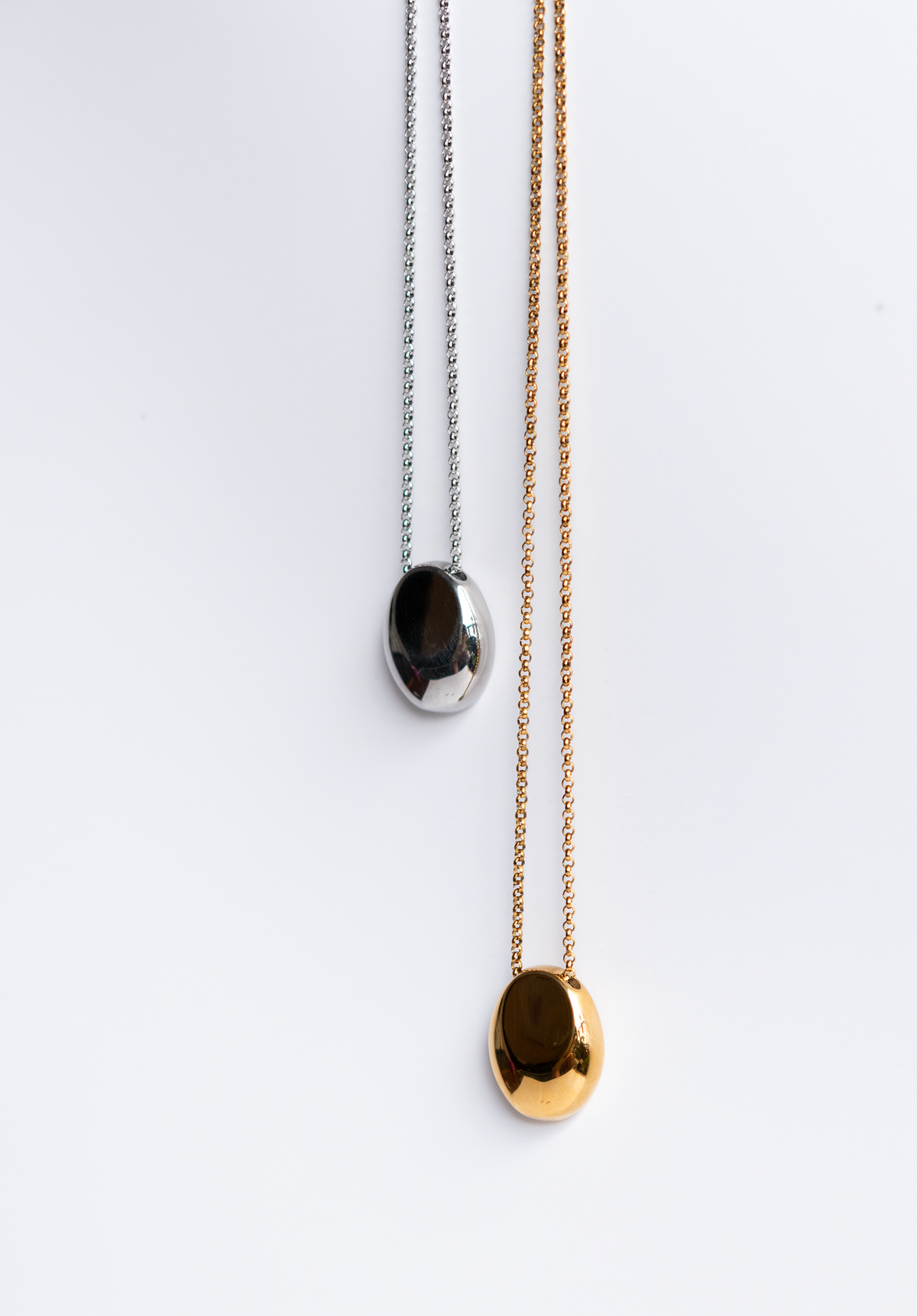 Golden Pebble Long Necklace