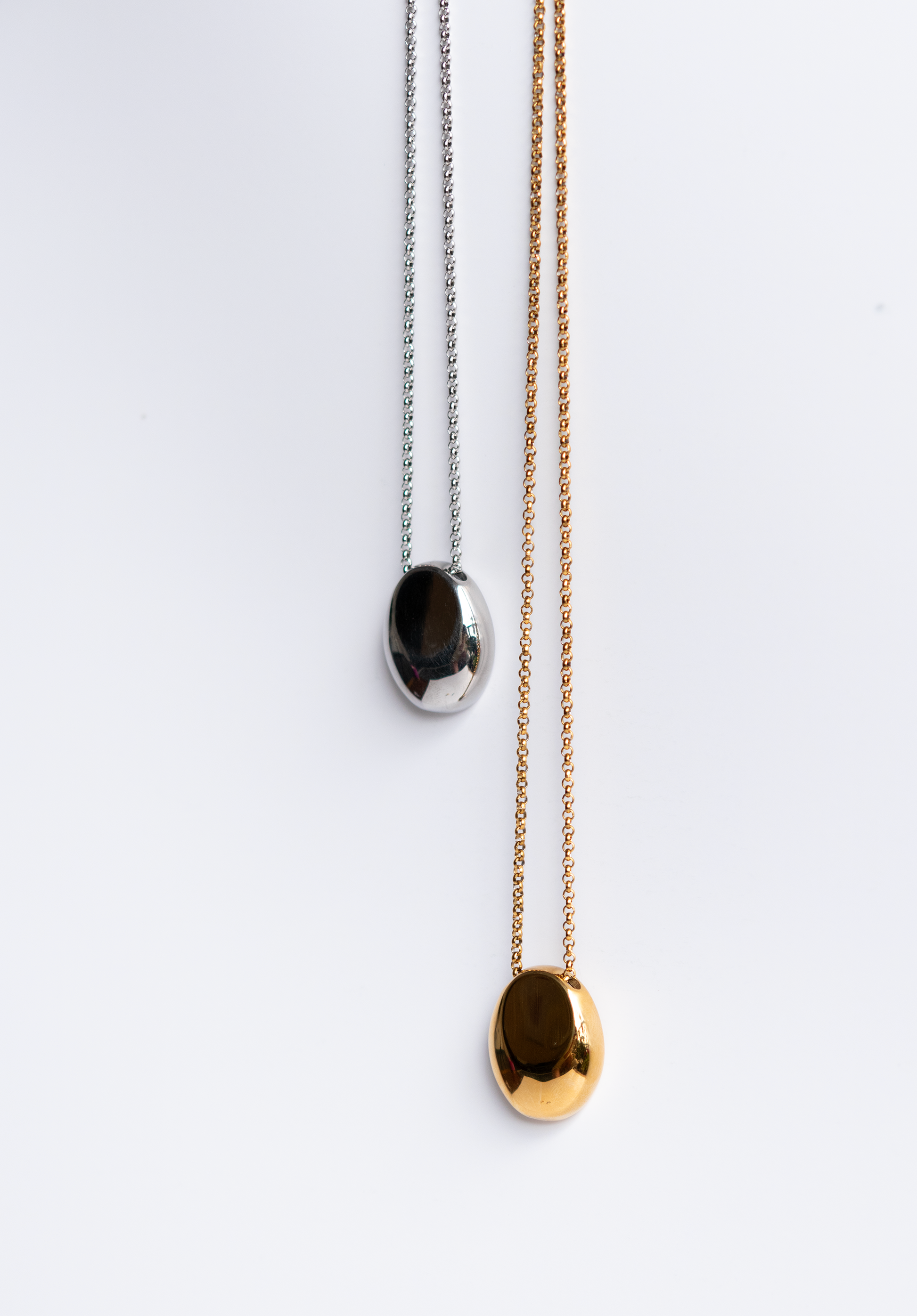 Golden Pebble Long Necklace