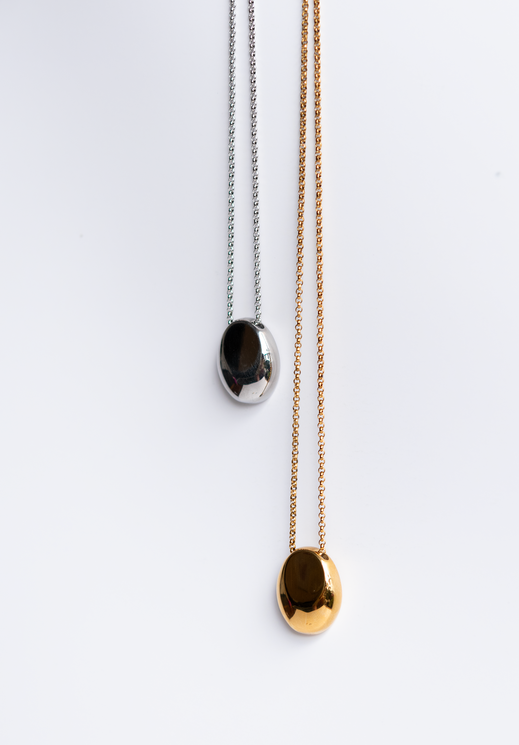 Golden Pebble Long Necklace