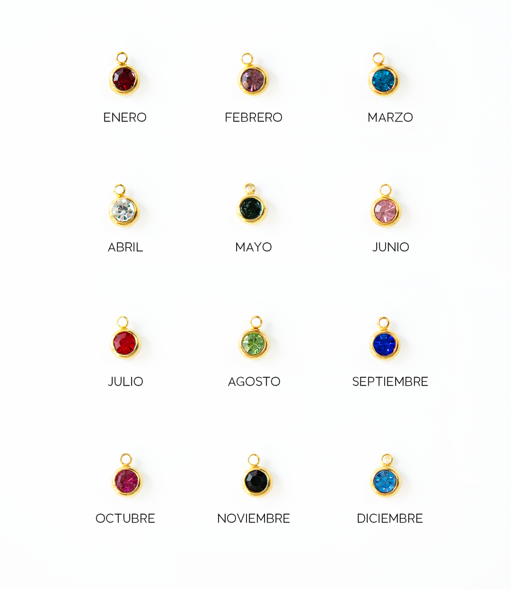 Charm del mes dorados